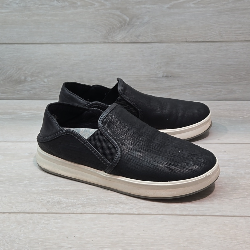 Olukai Women Ki'ihele 'ili Loafer Slip on leather sneakers shoes sz 9